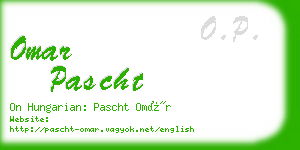 omar pascht business card